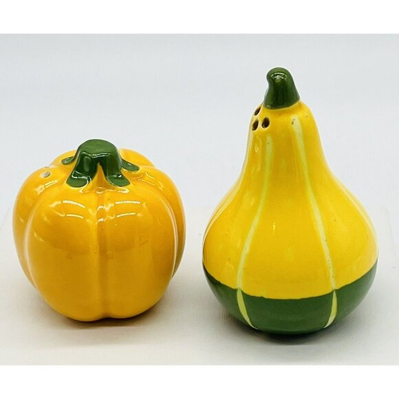 Avon Salt Pepper Shakers Shades of Autumn Pumpkin Gourd 1984 - Picture 3 of 5